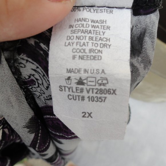 Uptown Vibe Bat Sleeve Blouse Purple Black Size 2X - Picture 7 of 7